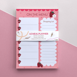 A5 Meal Planner Notepad Strawberry