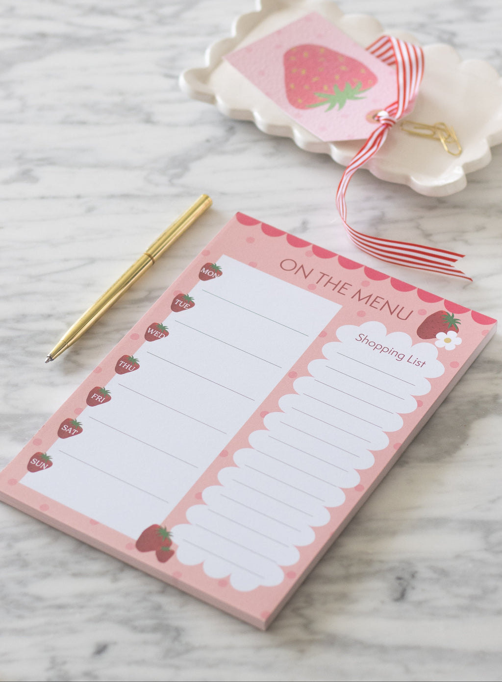 A5 Meal Planner Notepad Strawberry