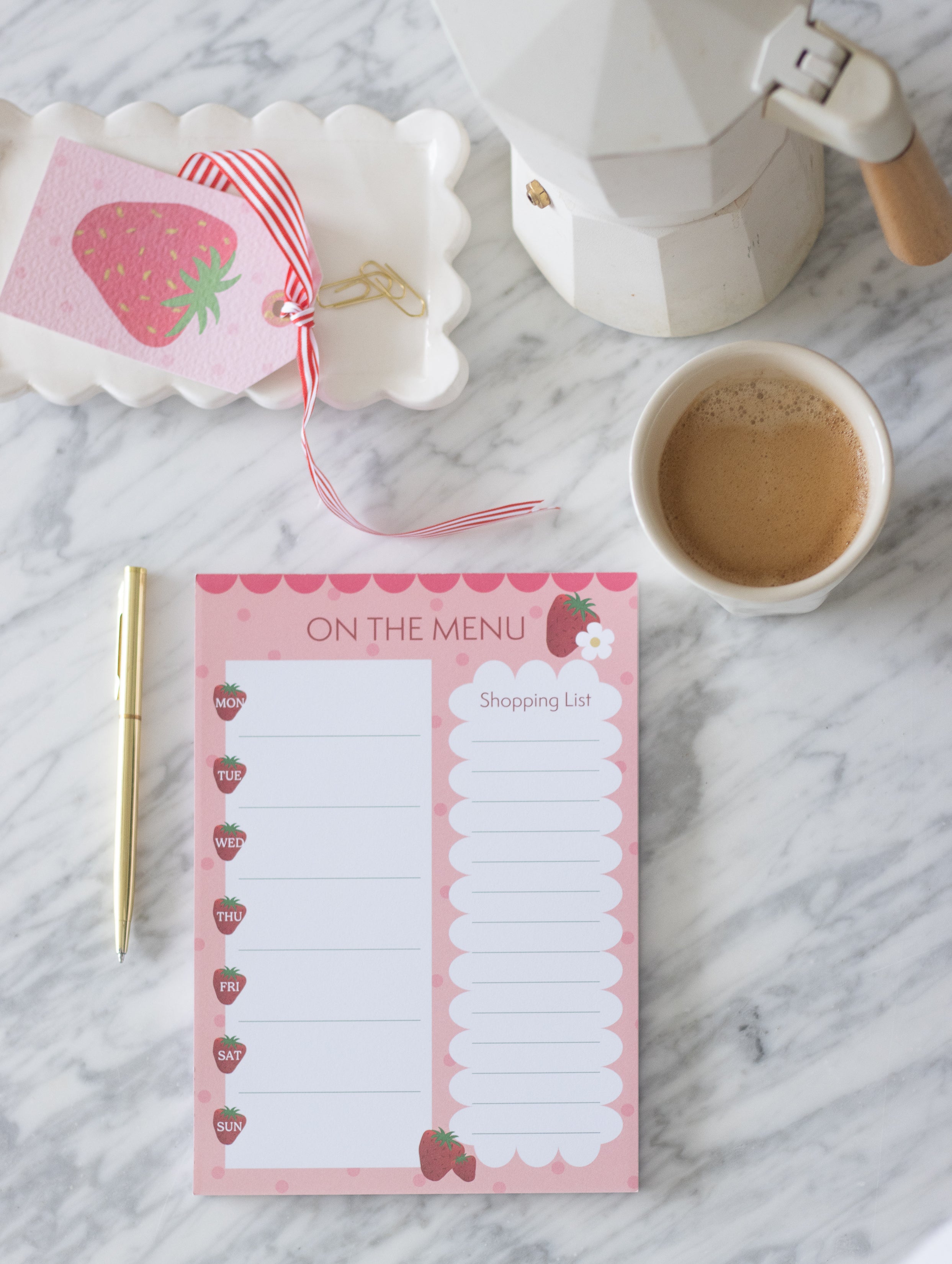 A5 Meal Planner Notepad Strawberry