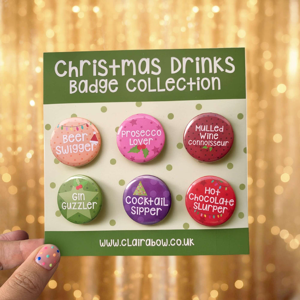 Christmas Drinks Badge Collection