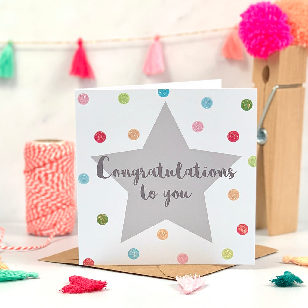 Congratulations Glitter Spots Card
