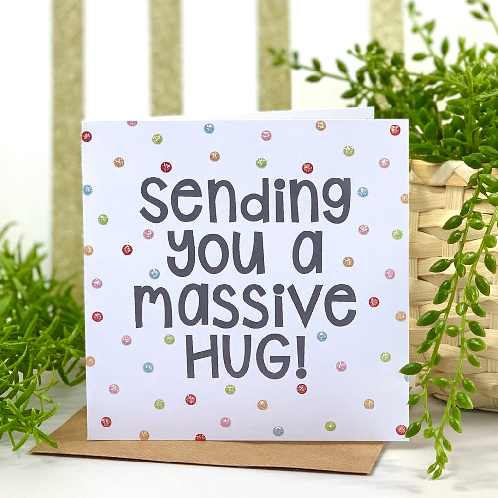 Glittery Massive Hug Spot Card