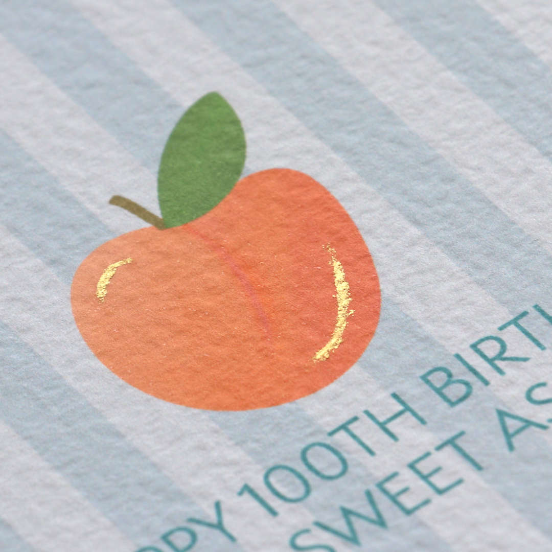 Happy 100th Birthday Peach Card