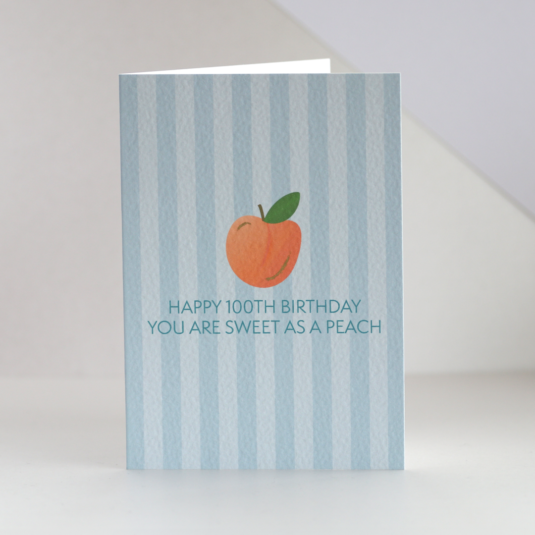 Happy 100th Birthday Peach Card