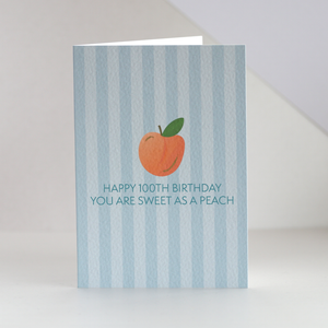Happy 100th Birthday Peach Card