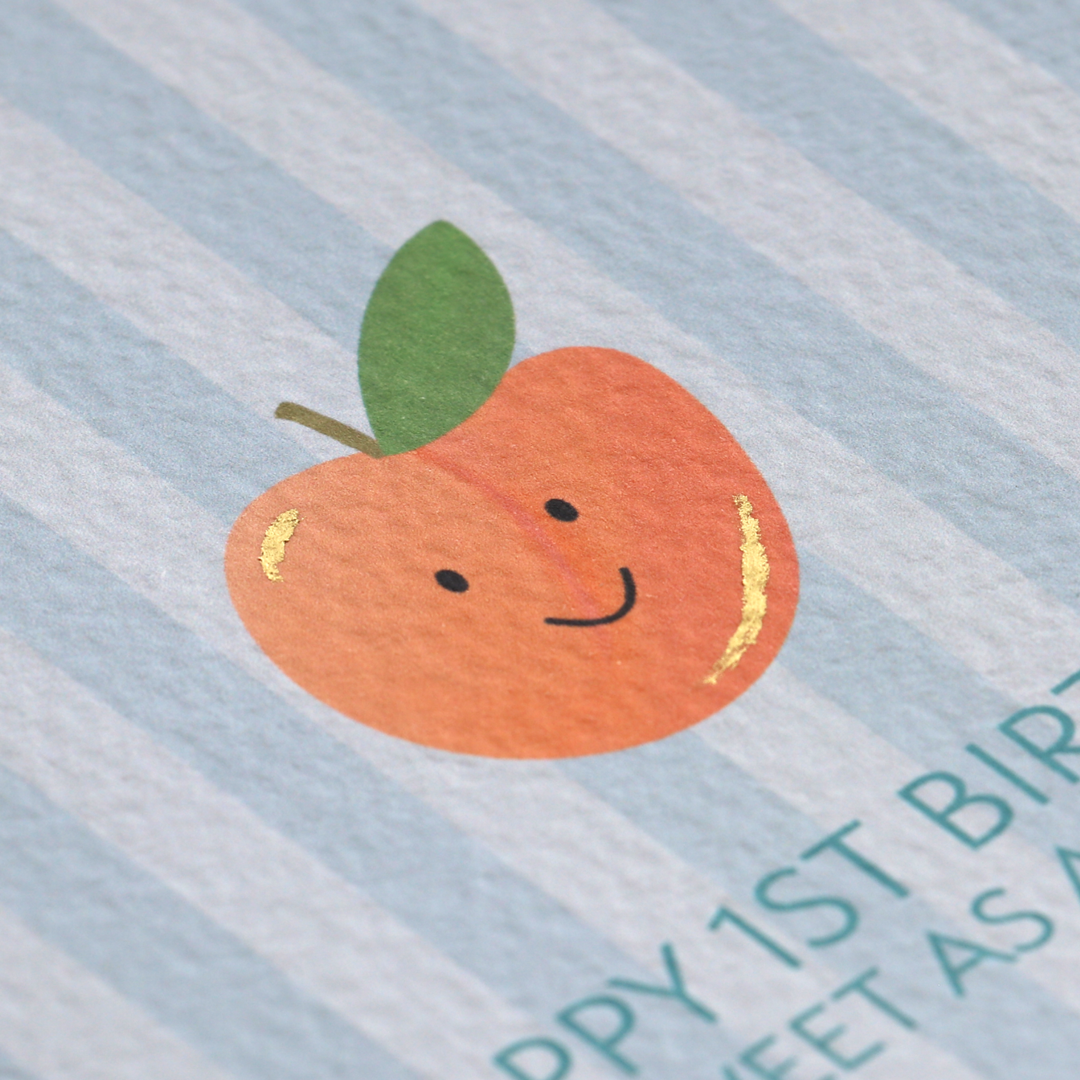 Happy 1st Birthday Peach Card