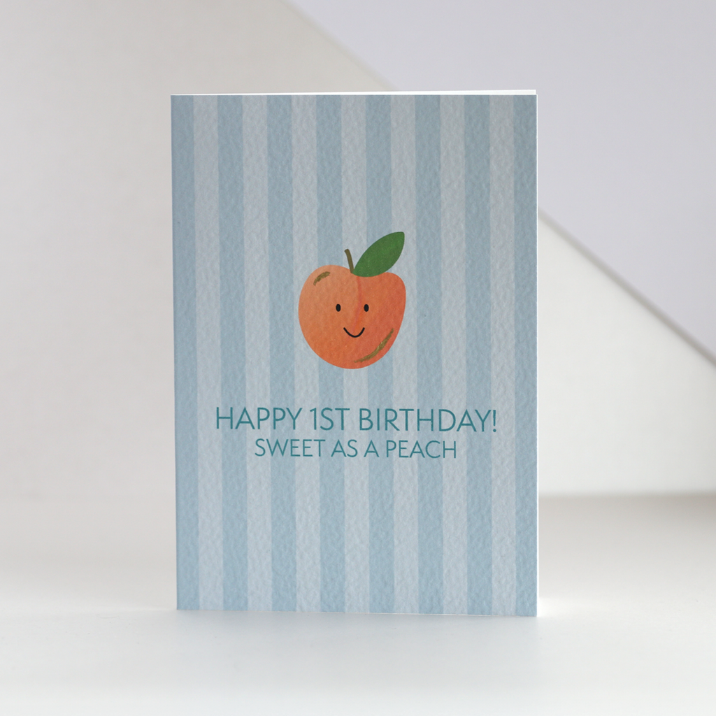 Happy 1st Birthday Peach Card
