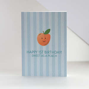 Happy 1st Birthday Peach Card