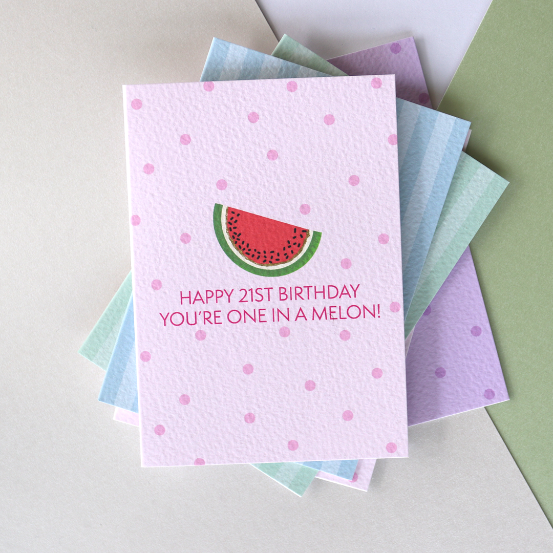 Happy 21st Birthday Watermelon Card