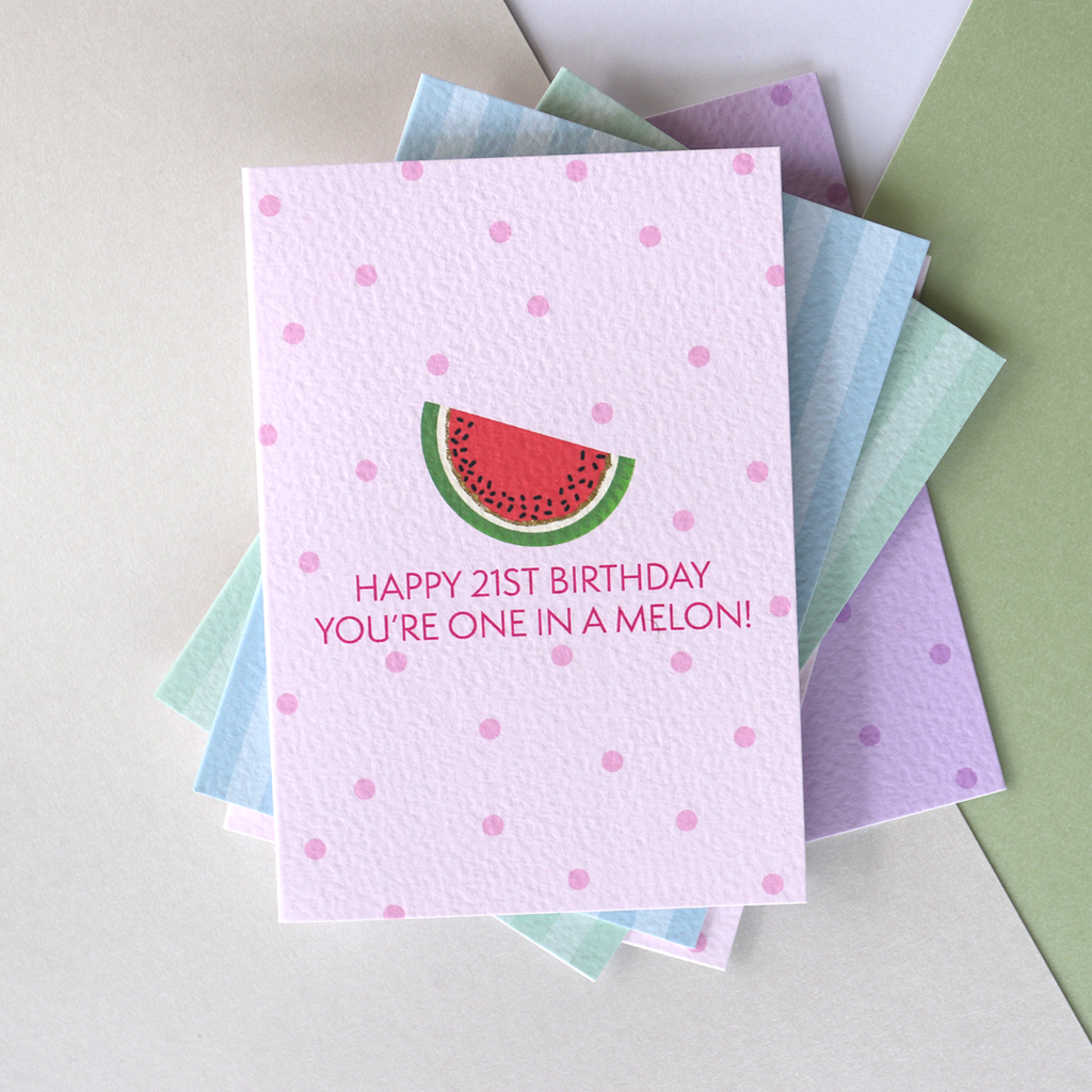 Happy 21st Birthday Watermelon Card