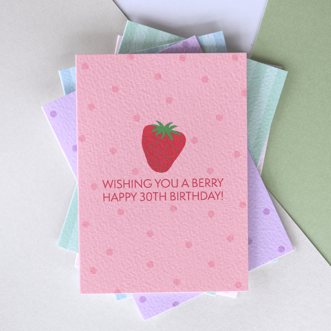 Happy 30th Birthday Strawberry Card