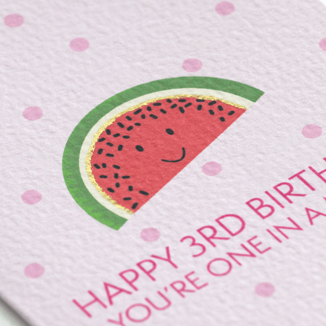 Happy 3rd Birthday Watermelon Card