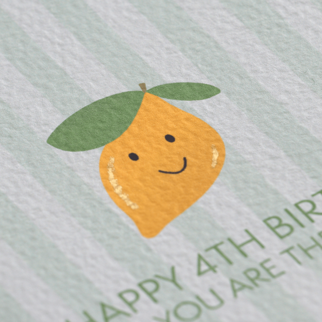 Happy 4th Birthday Lemon Card