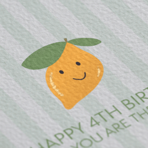 Happy 4th Birthday Lemon Card