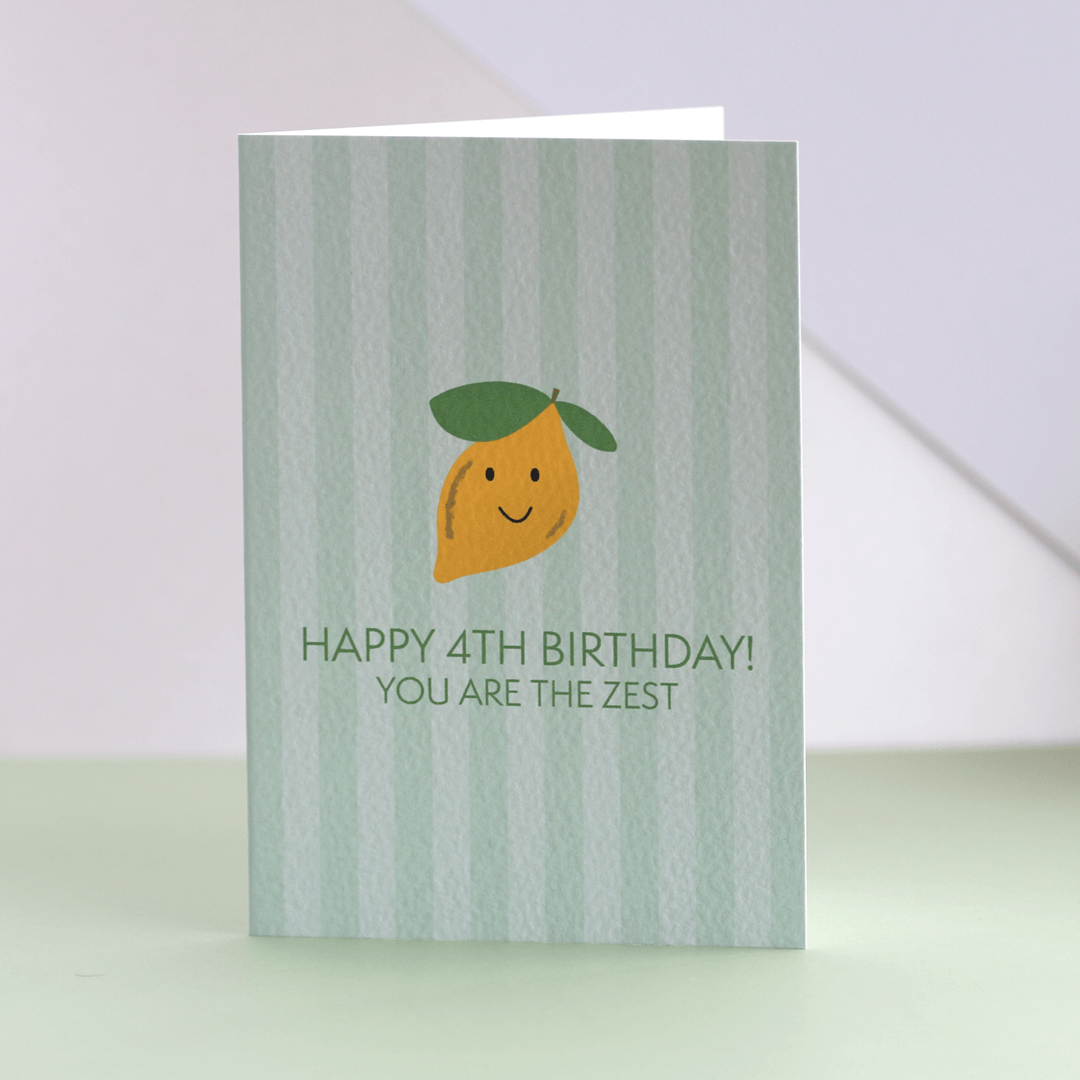 Happy 4th Birthday Lemon Card