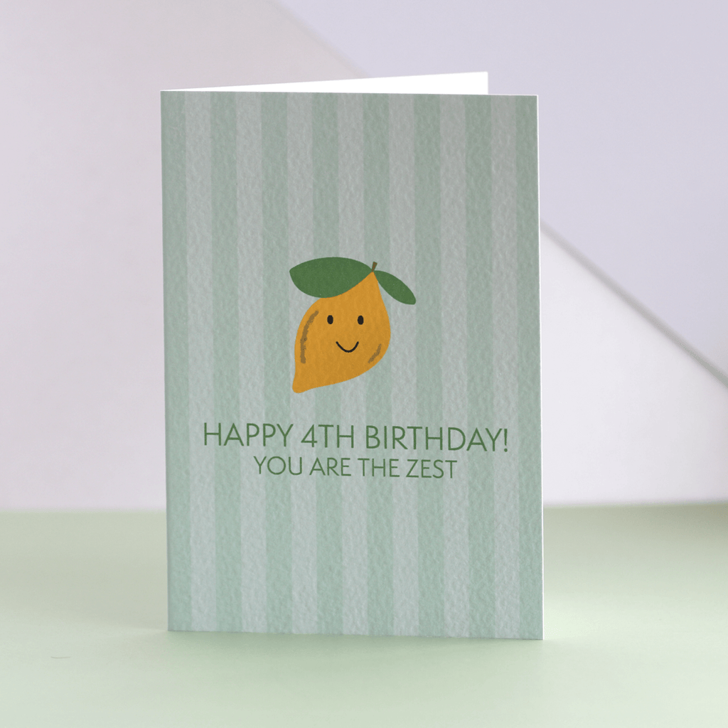 Happy 4th Birthday Lemon Card