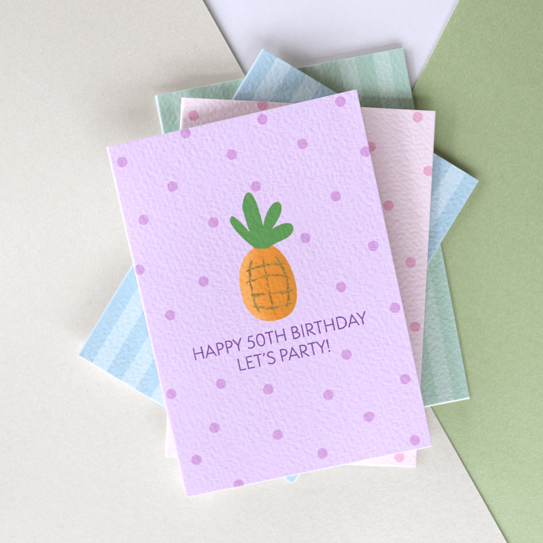 Happy 50th Birthday Pineapple Card