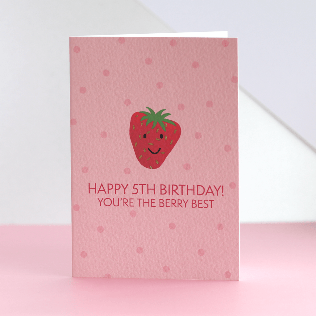 Happy 5th Birthday Strawberry Card