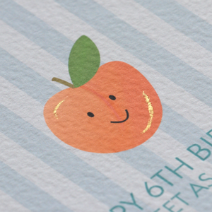 Happy 6th Birthday Peach Card