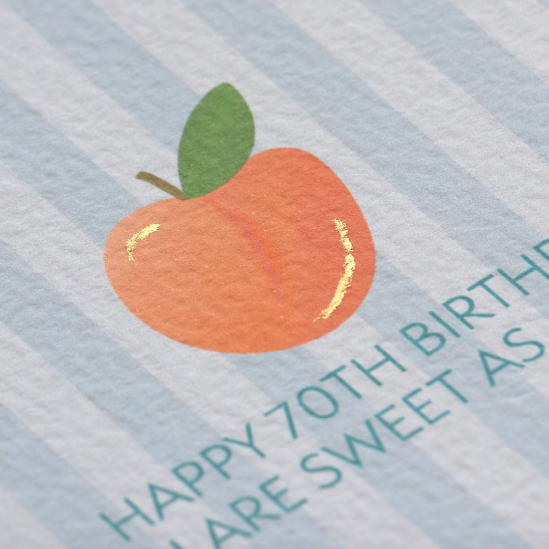 Happy 70th Birthday Peach Card