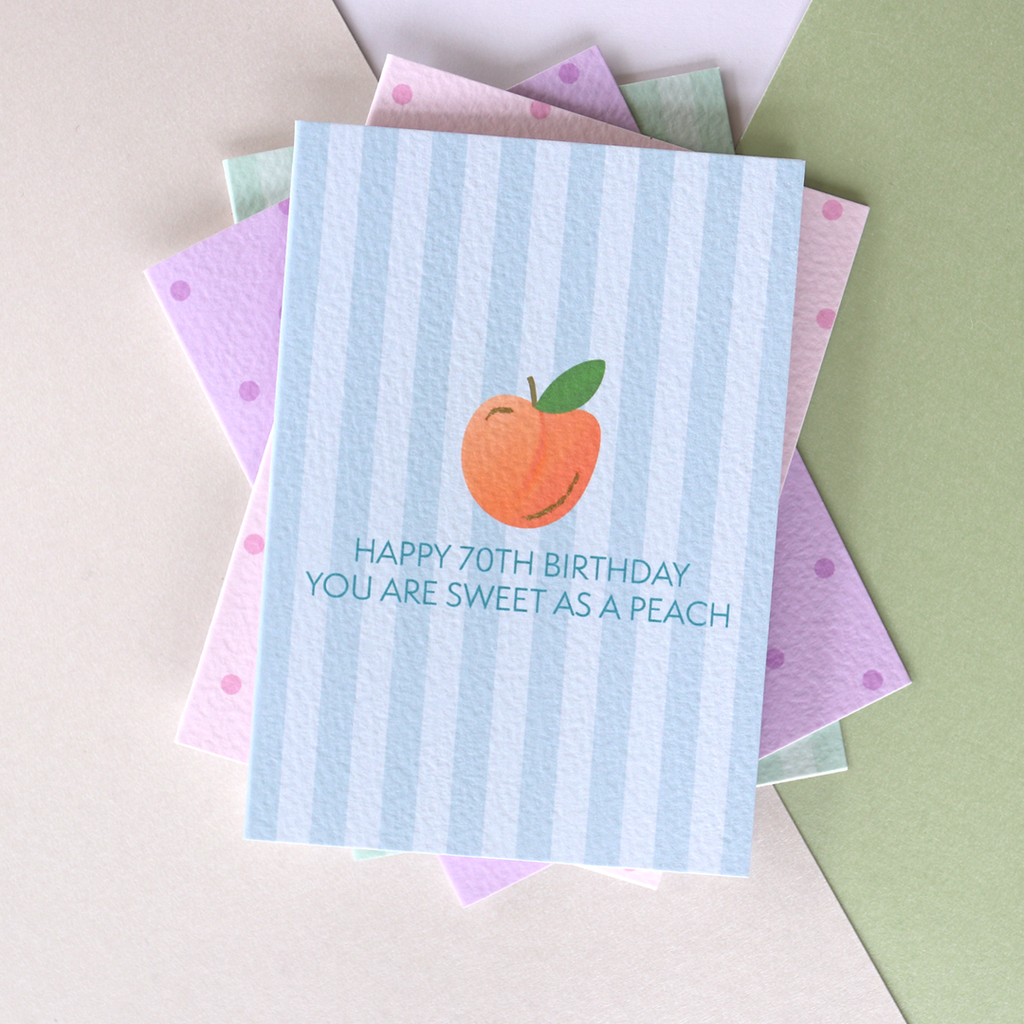 Happy 70th Birthday Peach Card