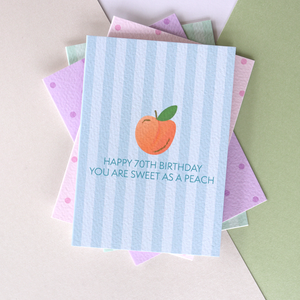 Happy 70th Birthday Peach Card