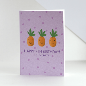 Happy 7th Birthday Pineapple Card