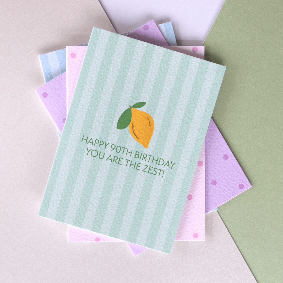 Happy 90th Birthday Lemon Card