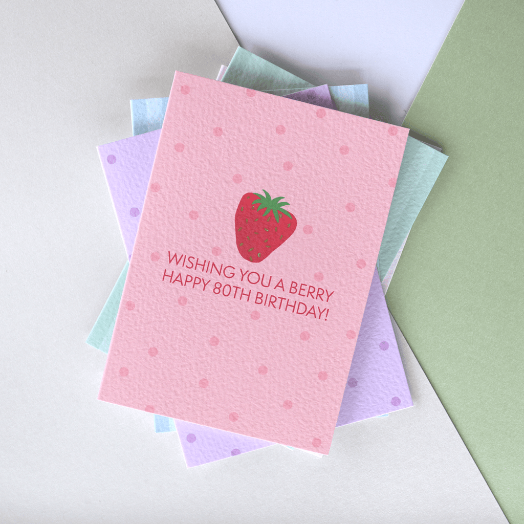 Happy 80th Birthday Strawberry Card