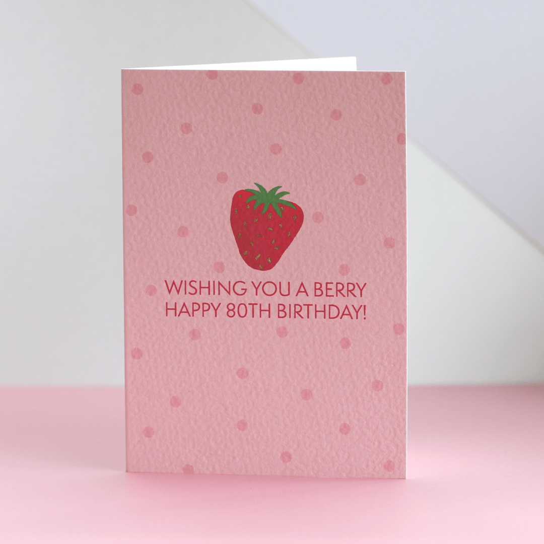 Happy 80th Birthday Strawberry Card