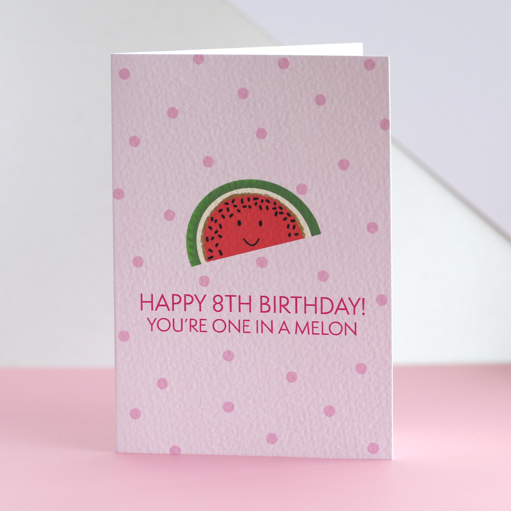 Happy 8th Birthday Watermelon Card