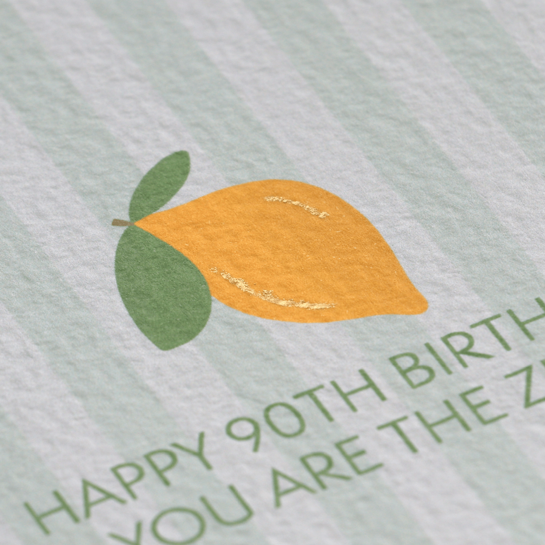 Happy 90th Birthday Lemon Card