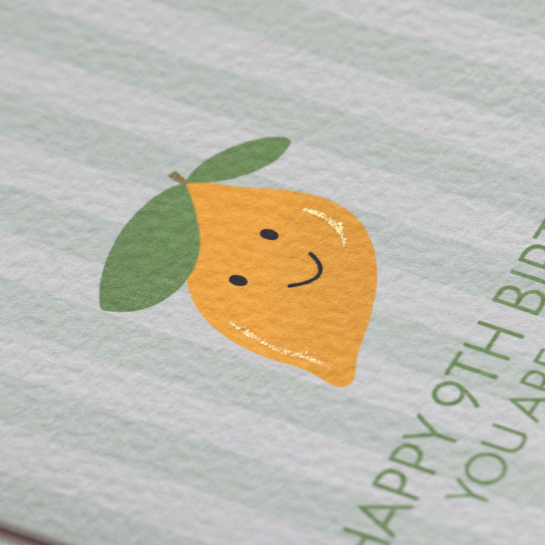 Happy 9th Birthday Lemon Card