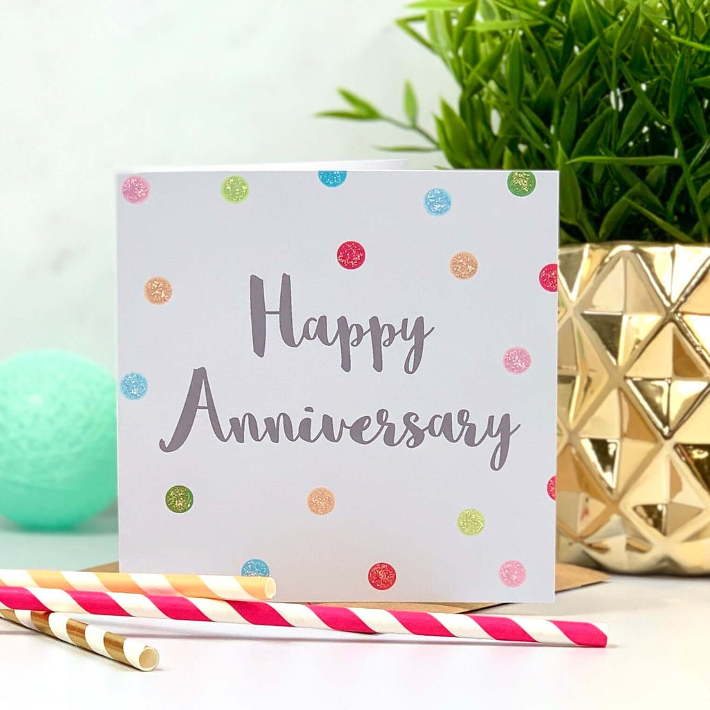 Happy Anniversary Spot Glitter Card