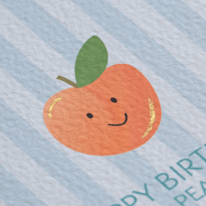Happy Birthday Face Peach Card