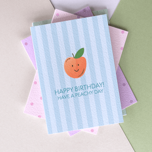 Happy Birthday Face Peach Card