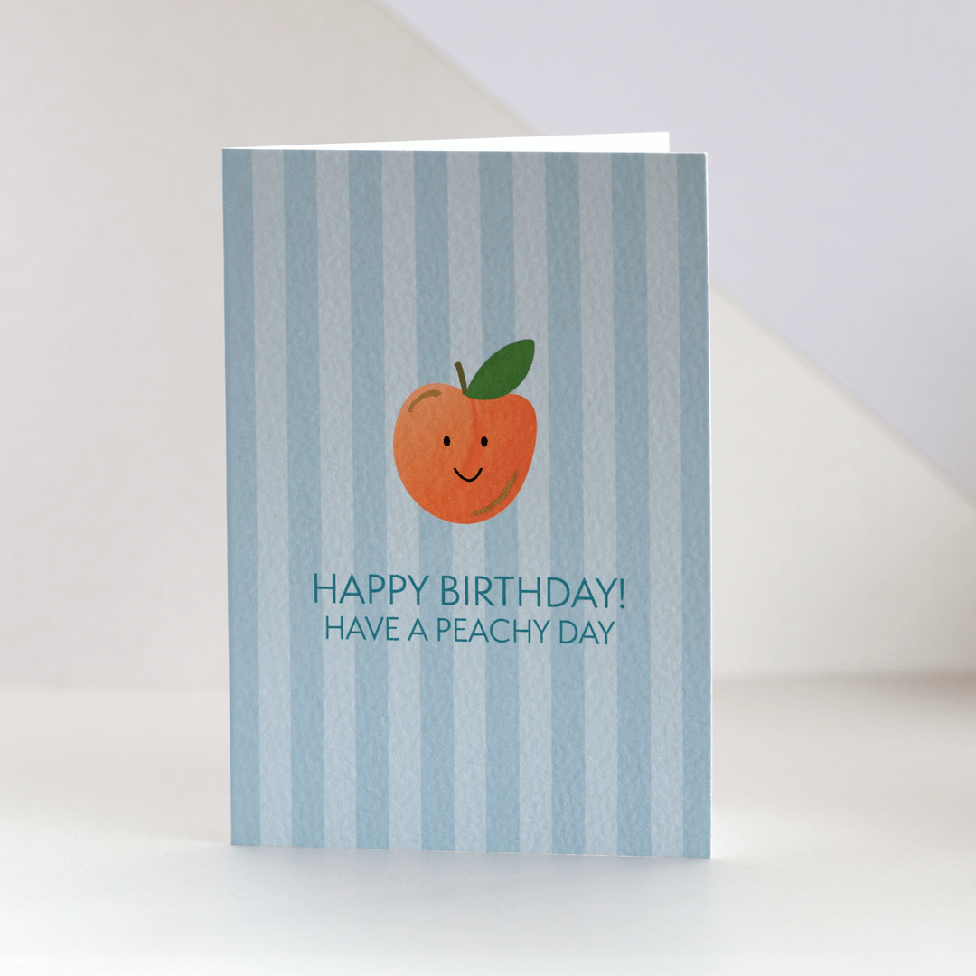 Happy Birthday Face Peach Card