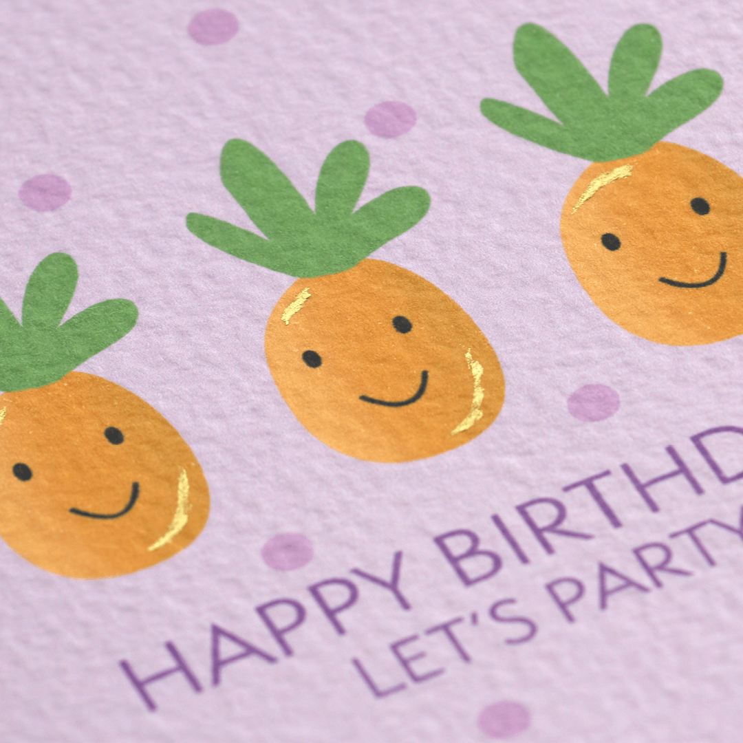 Happy Birthday Face Pineapple Card