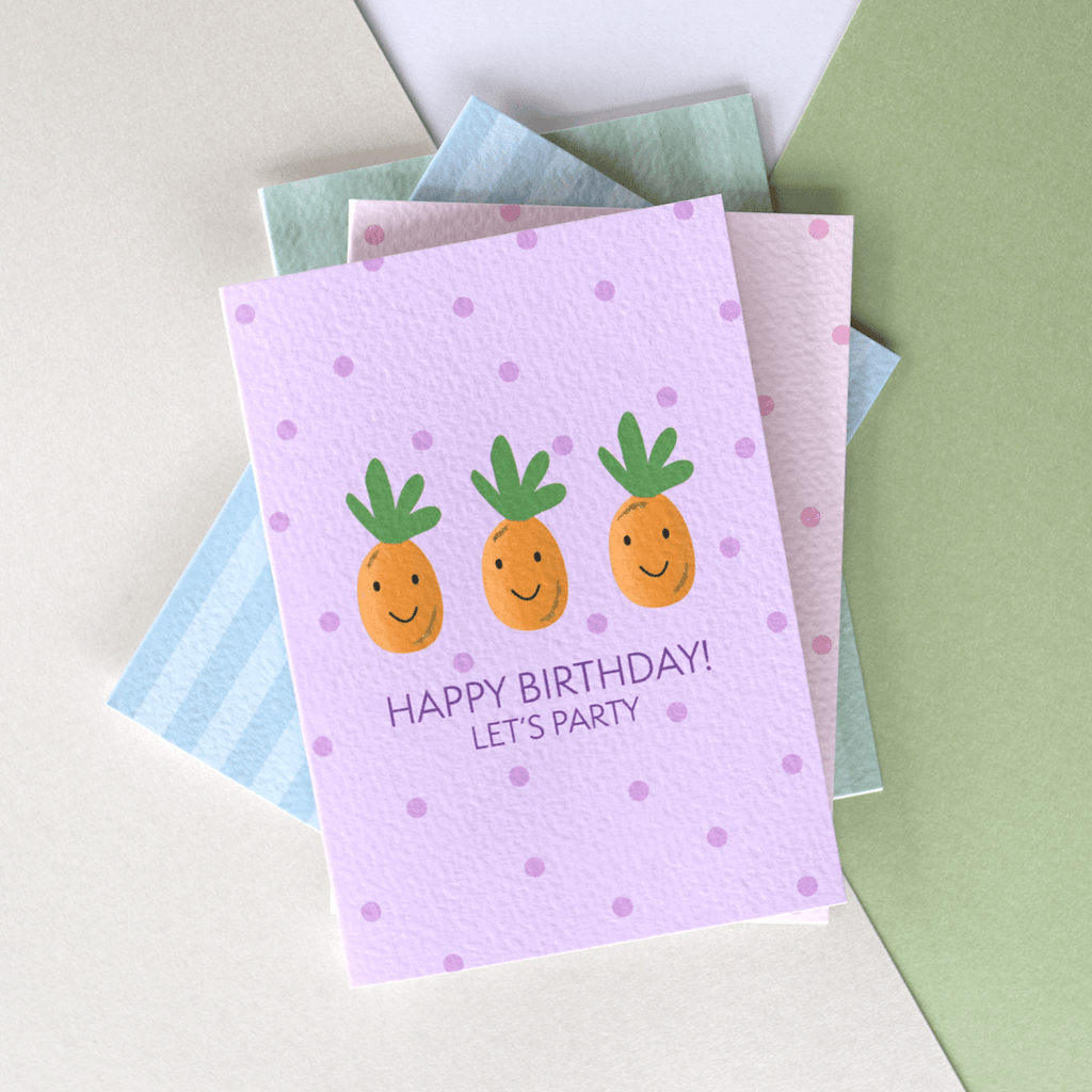 Happy Birthday Face Pineapple Card
