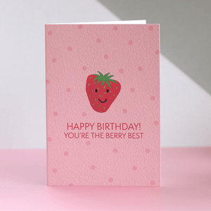 Happy Birthday Face Strawberry Card