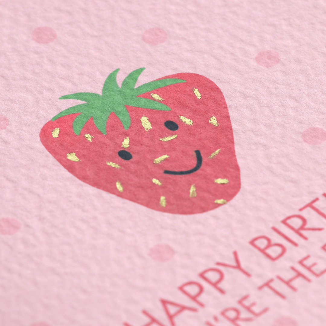 Happy Birthday Face Strawberry Card
