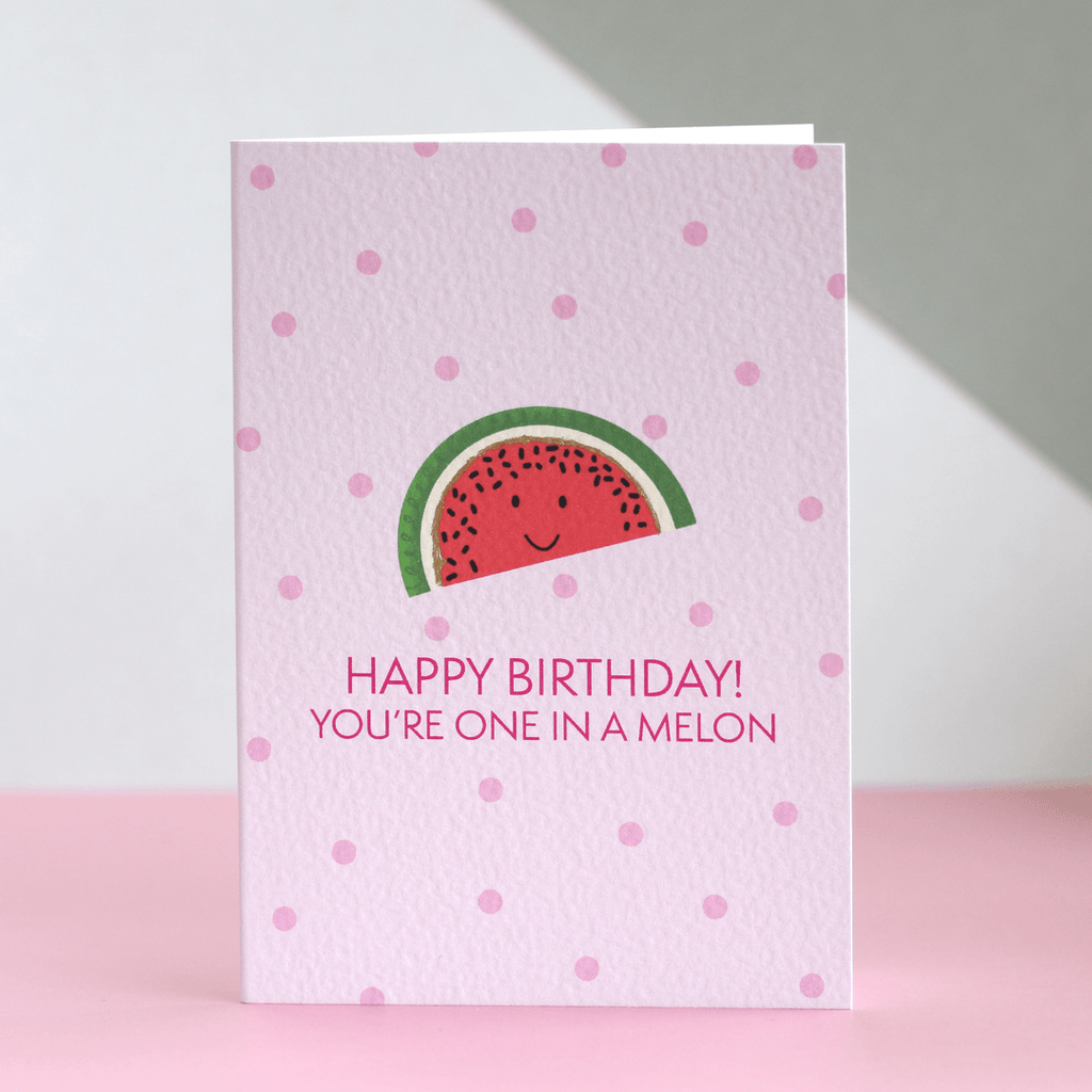 Happy Birthday Face Watermelon Card