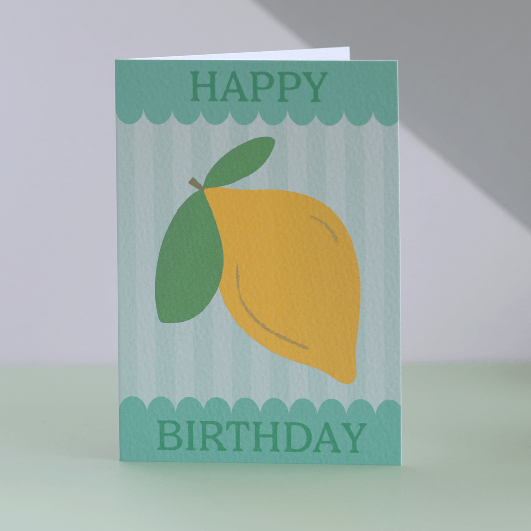 Happy Birthday Scallop Lemon Card