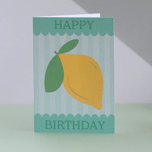 Happy Birthday Scallop Lemon Card