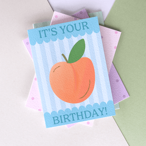 Happy Birthday Scalloped Peach Card