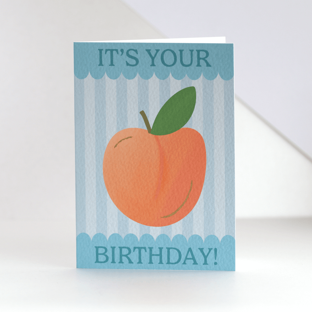 Happy Birthday Scalloped Peach Card