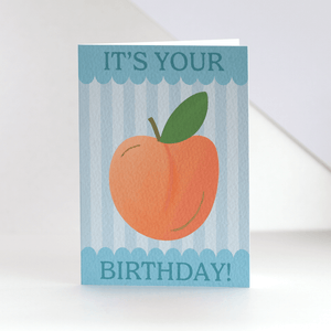 Happy Birthday Scalloped Peach Card