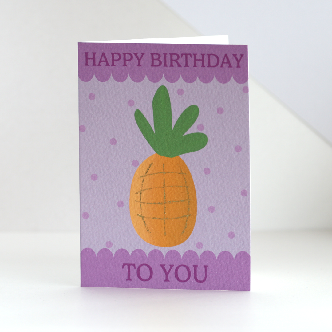 Happy Birthday Scalloped Pineapple Card