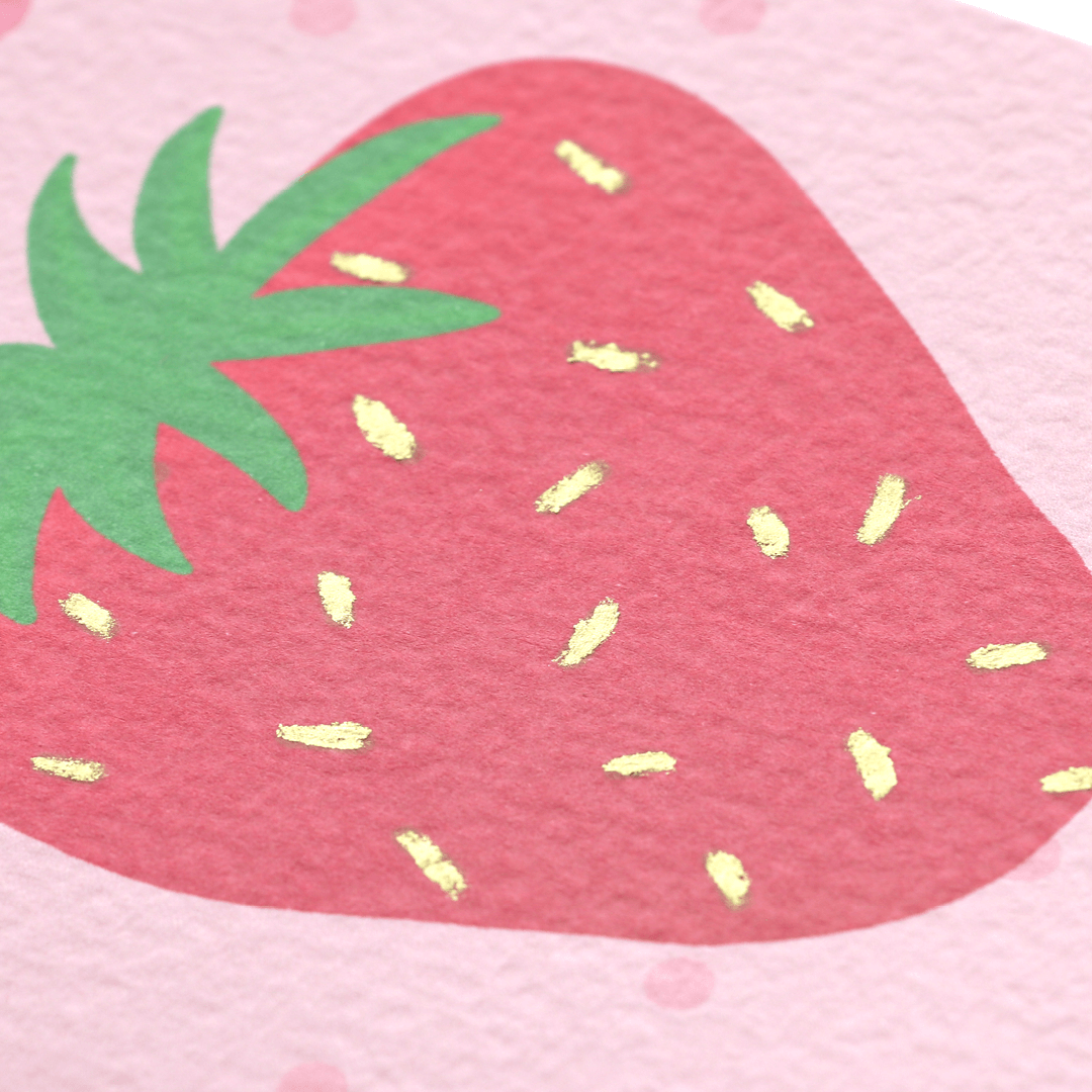 Happy Birthday Scallop Strawberry Card
