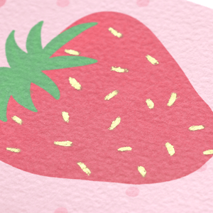 Happy Birthday Scallop Strawberry Card